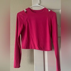All in motion cropped long sleeve top